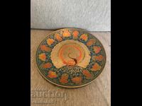 Месингова чиния за стена с пауни