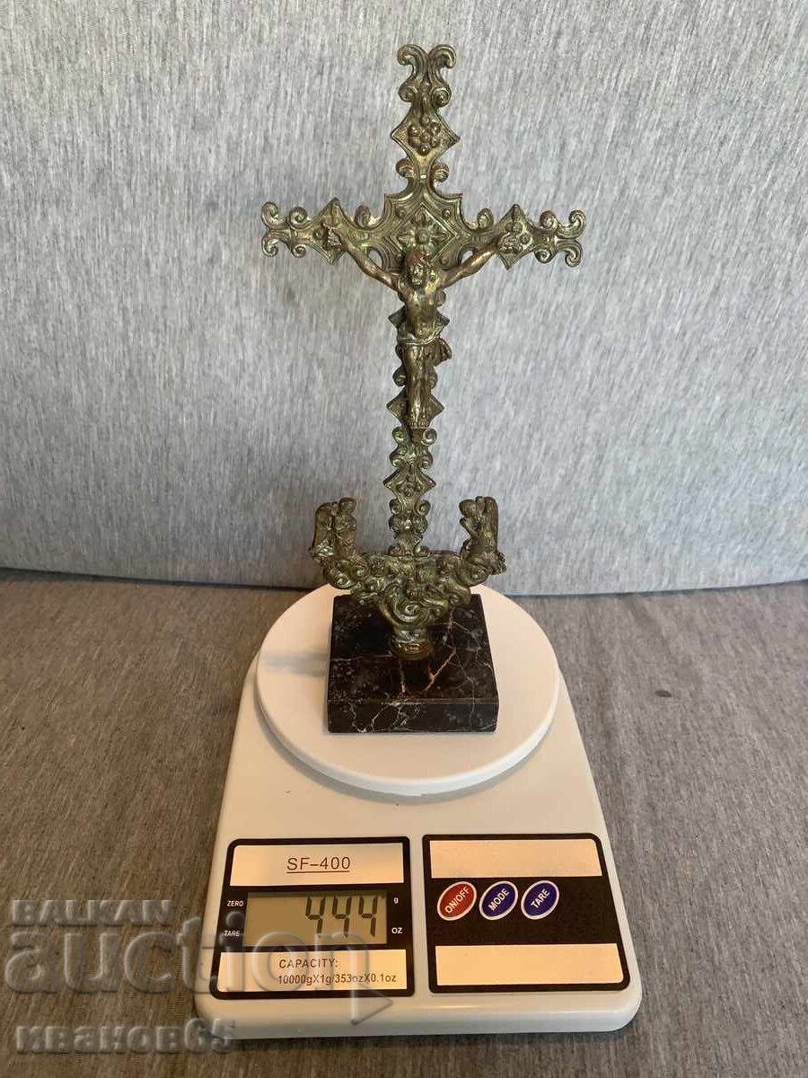 месингов настолен кръст разпятие - 5 месингов настолен кръст разпятие - 5