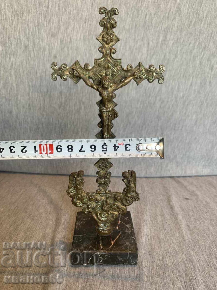 месингов настолен кръст разпятие - 7 месингов настолен кръст разпятие - 7