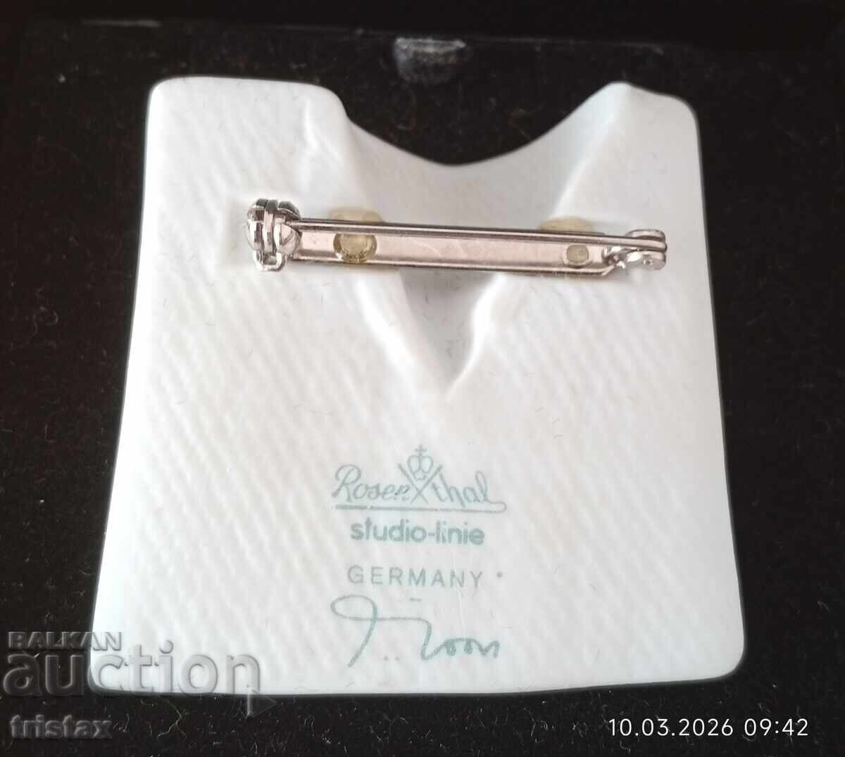 Porcelain brooch by Rosenthal, Art Deco style with price € 50.00 | 97.79 BGN