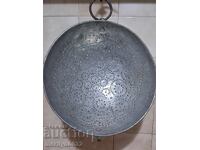 Old copper colander copper pot, copper strainer cauldron cauldron cauldron