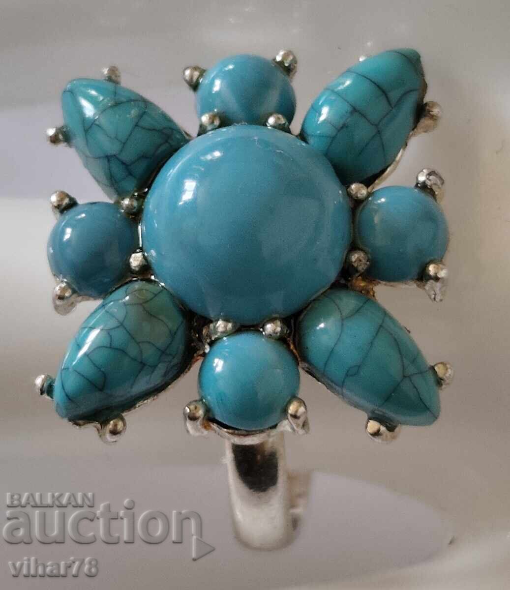 Inel de argint pentru damă cu turcoaz Inel de argint pentru damă cu turcoaz