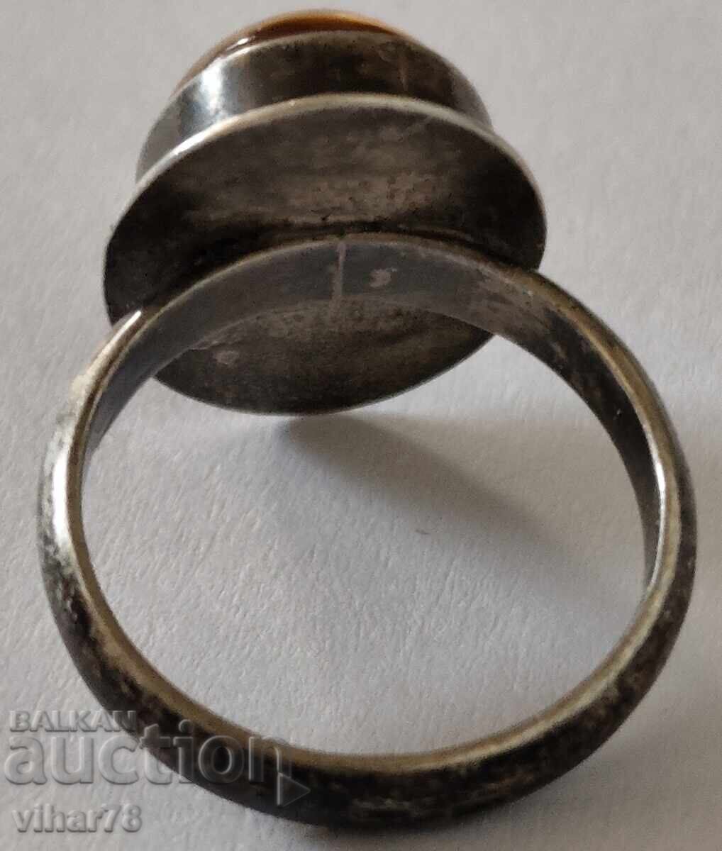 Silver ring with amber - 6 Silver ring with amber - 6