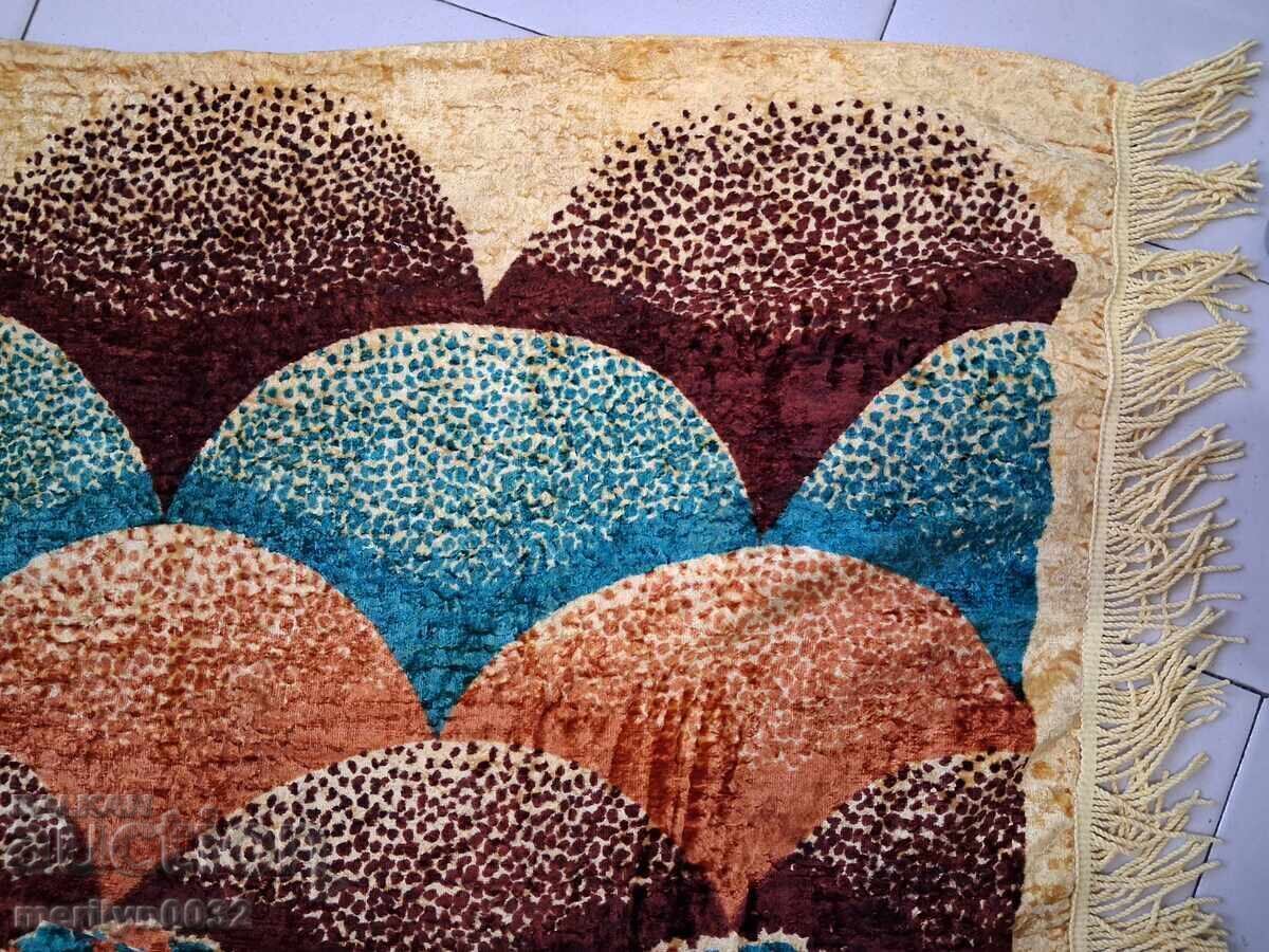 Pătură colorată de pat, catifea, din epoca RSR, URSS, 210/130cm - 7