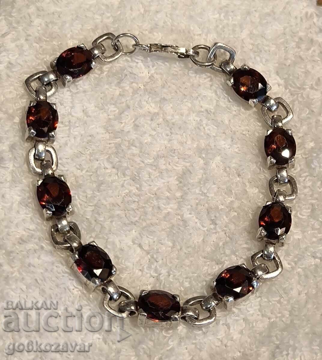 Auction  Old beautiful bracelet Garnets and silver!