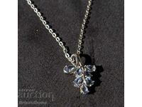 Elegantno damsko kolie sys sin kamyk – akvamarin.