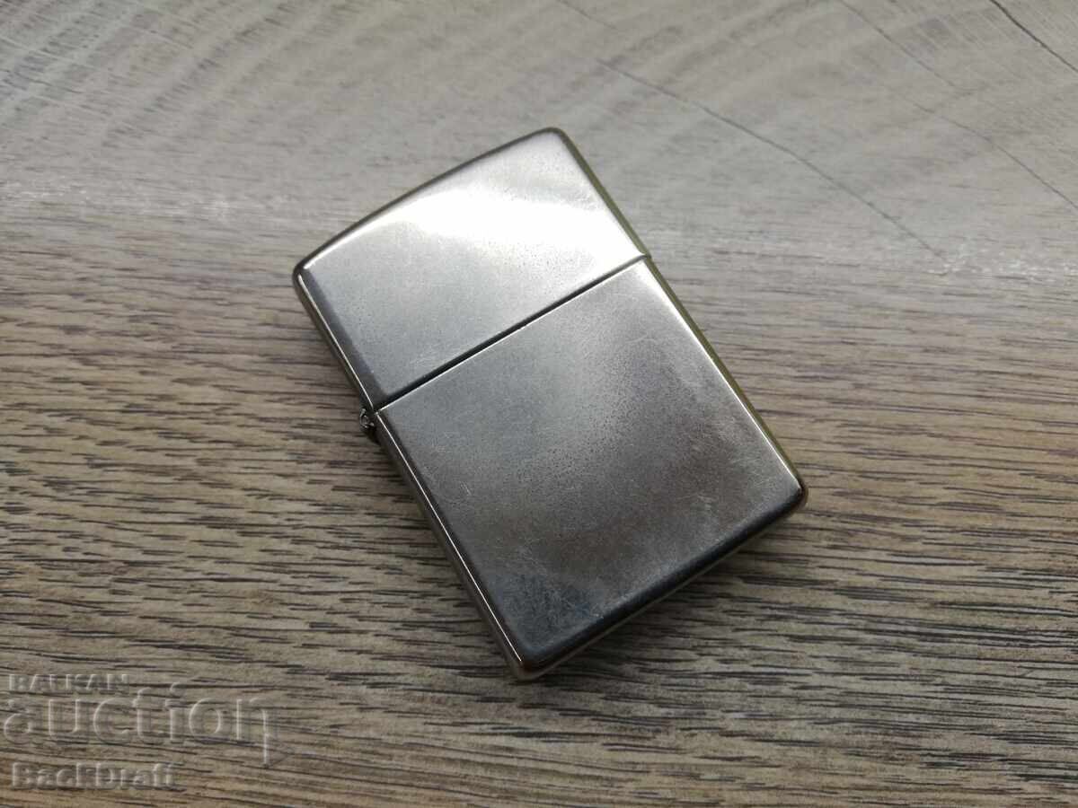 Original Zippo Gasoline Lighter, Zippo Silver Plate 1992