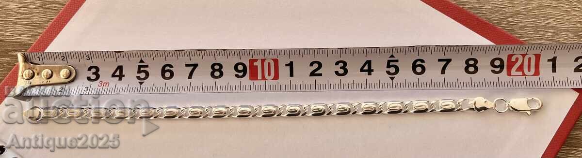 Доставка на Сребърна гривна проба 925 с декоративни звена