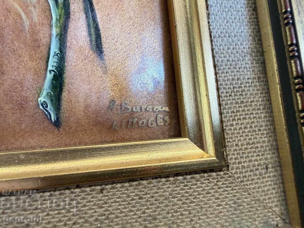 Δημοπρασία Εμαγιέ ζωγραφική Limoges. No7937 Δημοπρασία Εμαγιέ ζωγραφική Limoges. No7937