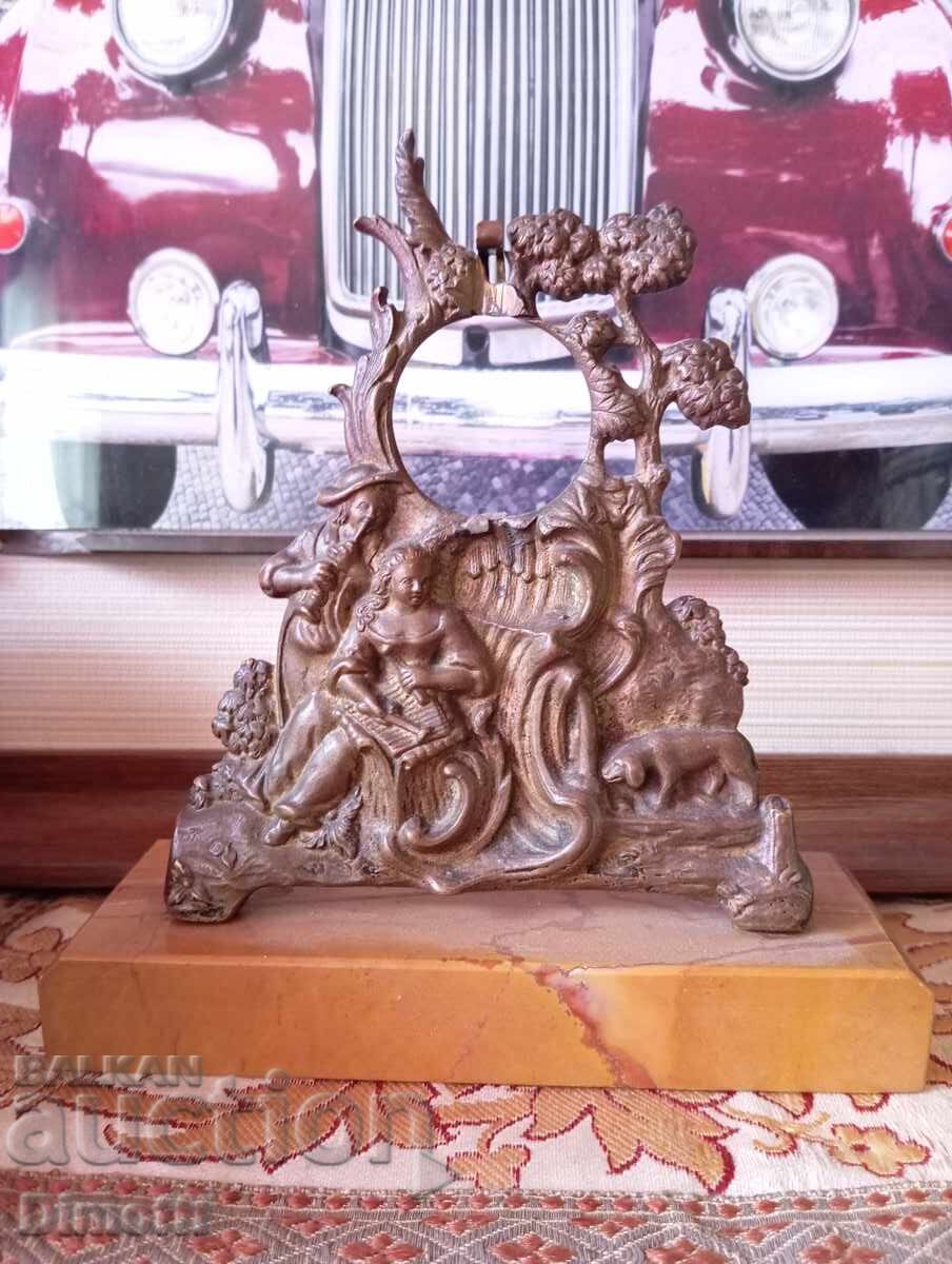Suport bronz pentru ceas de buzunar, figurină din plastic