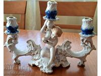 Vintage porcelain candlestick, Made in Romania
