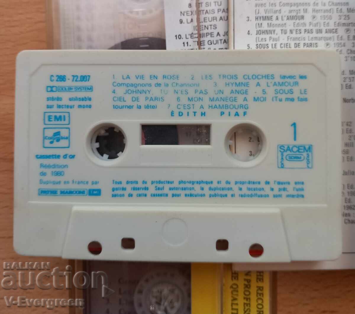 Lot 4 casete audio muzică franceză - Kaas Piaf Dassin - 5 Lot 4 casete audio muzică franceză - Kaas Piaf Dassin - 5