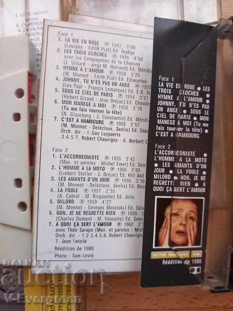 Lot 4 casete audio muzică franceză - Kaas Piaf Dassin - 6 Lot 4 casete audio muzică franceză - Kaas Piaf Dassin - 6