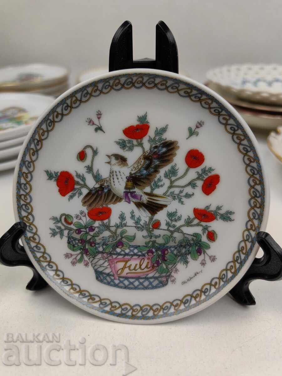 BIRD BIRD COLLECTION STAMP SMALL PORCELAIN DISH DISH