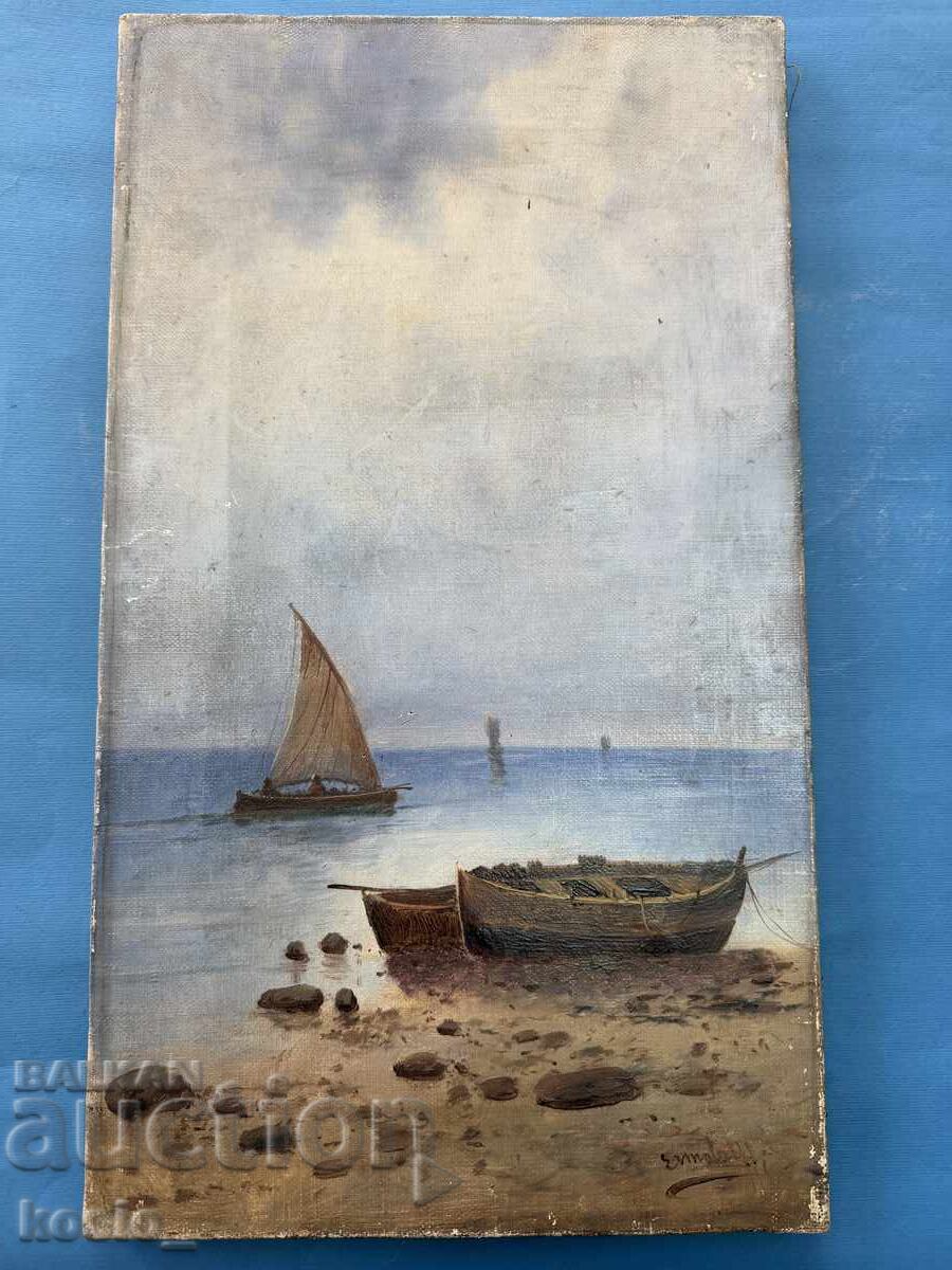 Veche pictură rusească Ermolaev ulei pânză