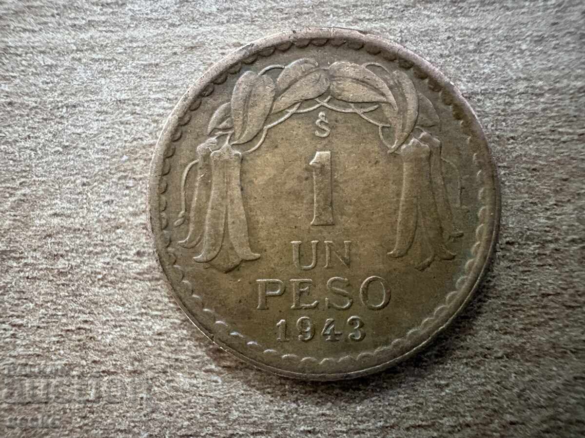 Чили - 1 песо (1943)