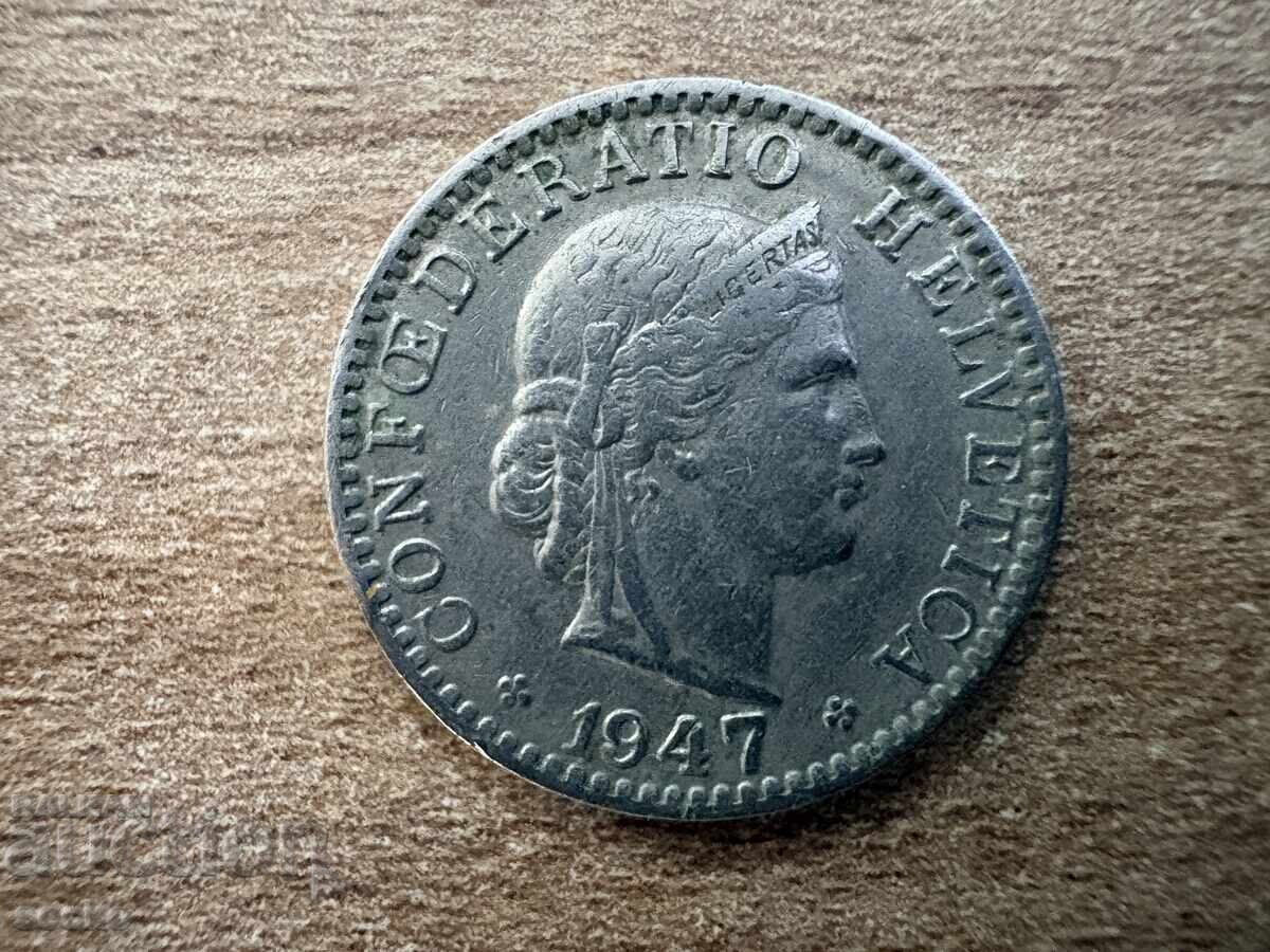 Швейцария - 20 рапена (1947) с цена € 0.65 | 1.27 лв.