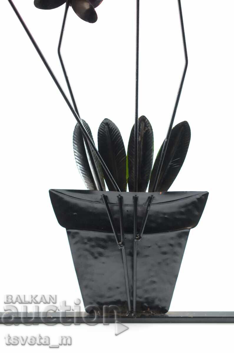 Livrarea Panou decorativ metalic - tablou orhidee Livrarea Panou decorativ metalic - tablou orhidee