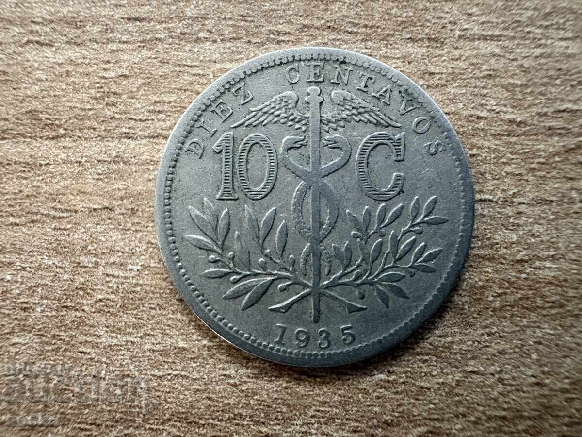 Боливия - 10 сентавос (1935) Боливия - 10 сентавос (1935)