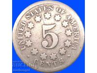 USA 5 Cents 1868 SHIELD Nickel 2