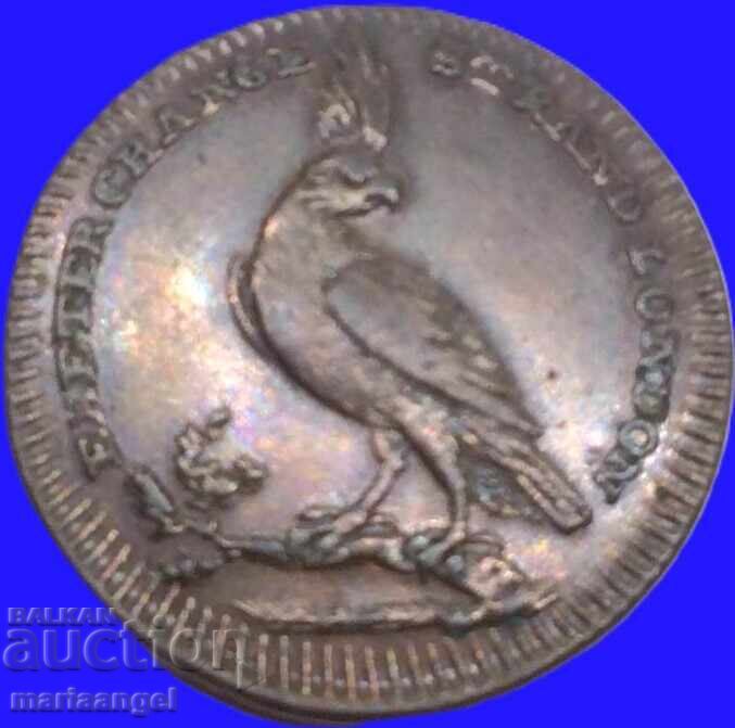 Marea Britanie 1 Farthings 1795-1801 Pidcock's token RARE - 6
