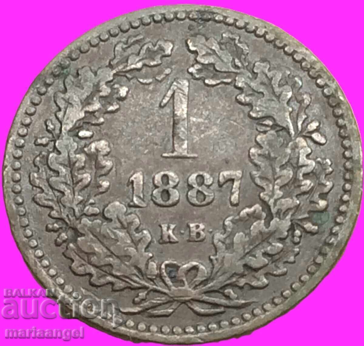 Licitație 1 kreĭtser 1887 Austria Ungaria - destul de rar