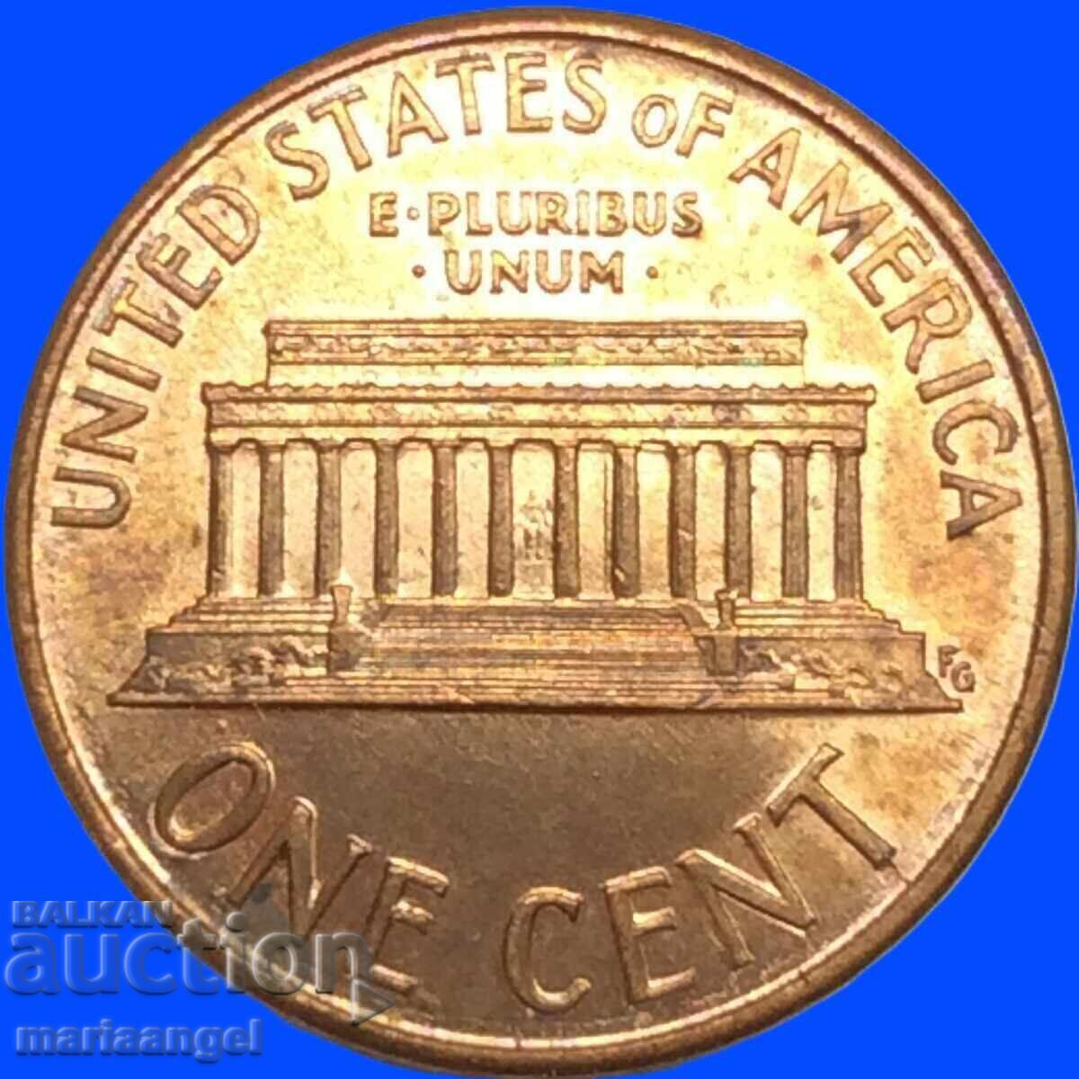 1 cent 1990 Președintele SUA Lincoln și centrul său - 7