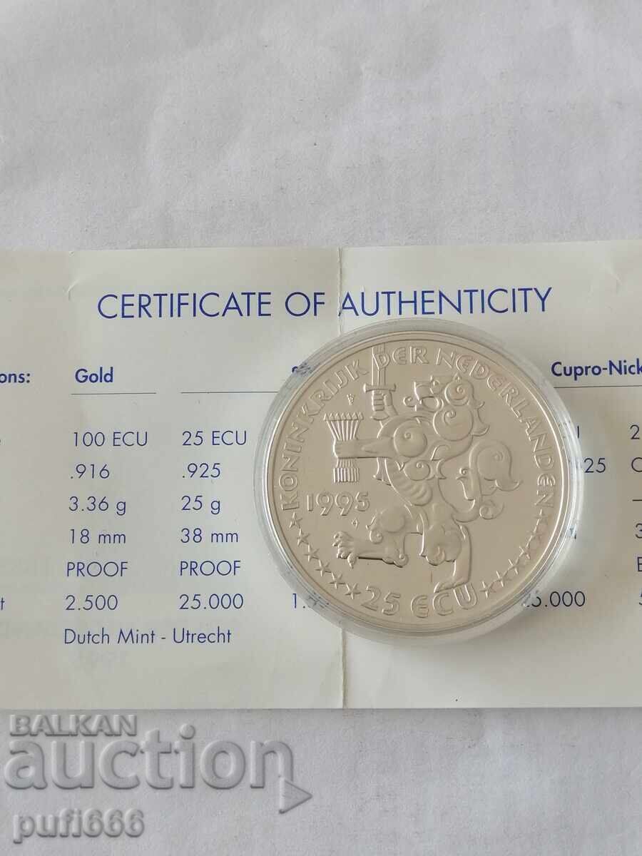 25 екю 1995 с цена € 100.00 | 195.58 лв.