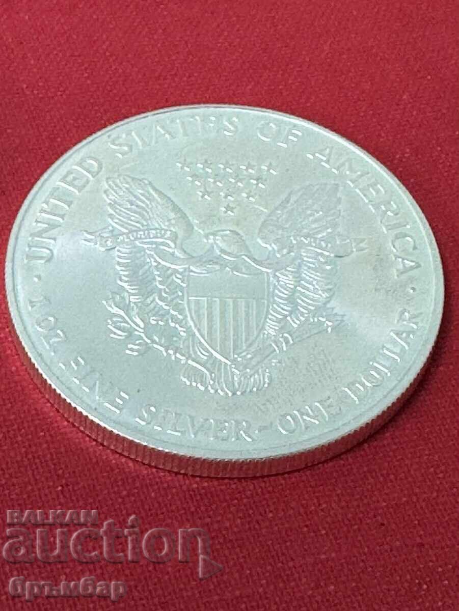 Παράδοση Νόμισμα 1 ουγγιά χρωματιστό ασήμι 0.999 δολάριο Liberty. 2000