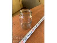Jar Jar-like glass for sheep's yogurt from the socialist era