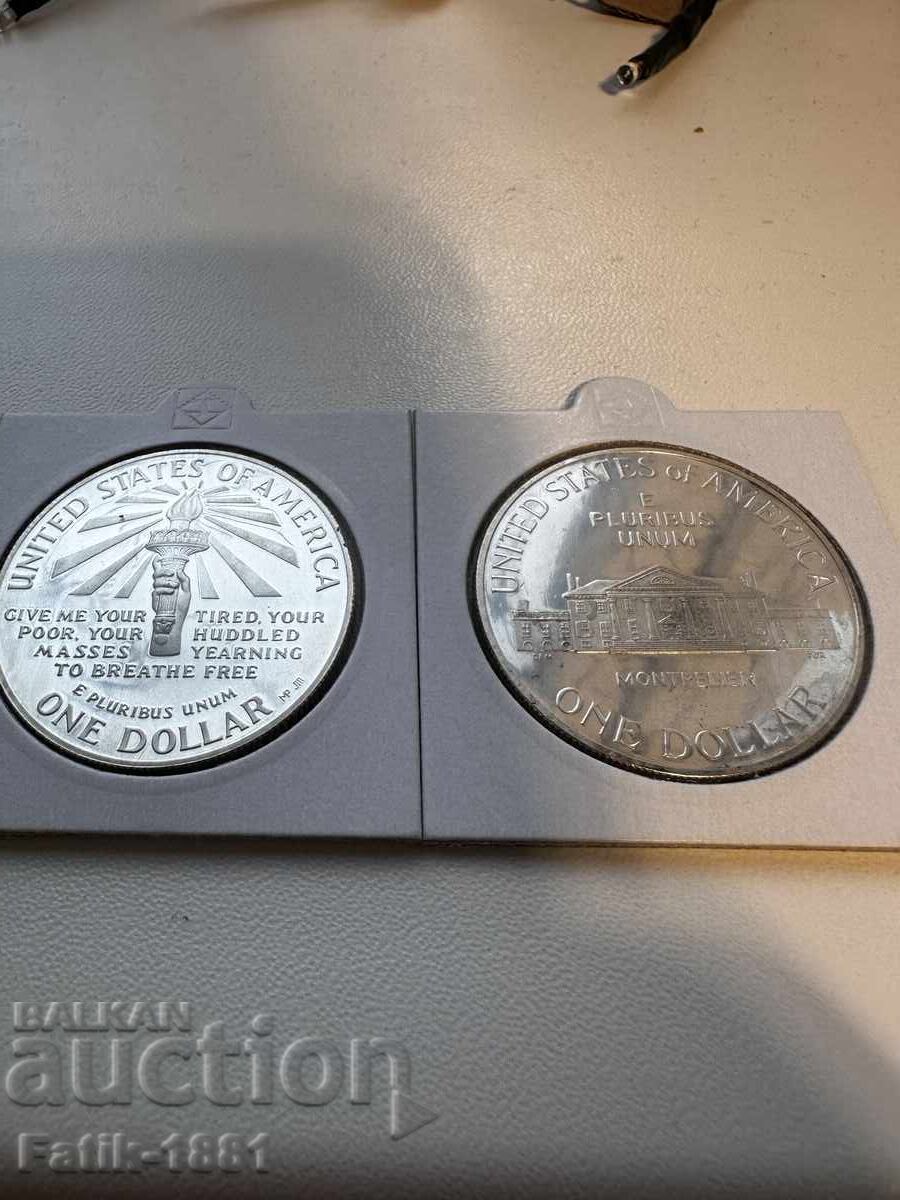 1 δολάριο 1993 και 1 δολάριο 1986 ΗΠΑ 1 δολάριο 1993 και 1 δολάριο 1986 ΗΠΑ