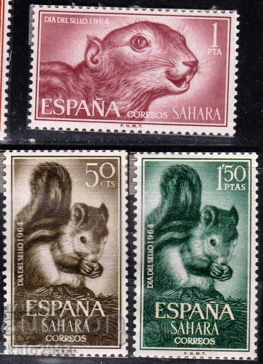 Испанска Сахара-1964-,Ден на пощ.марка",серия-Гризачи,MNH