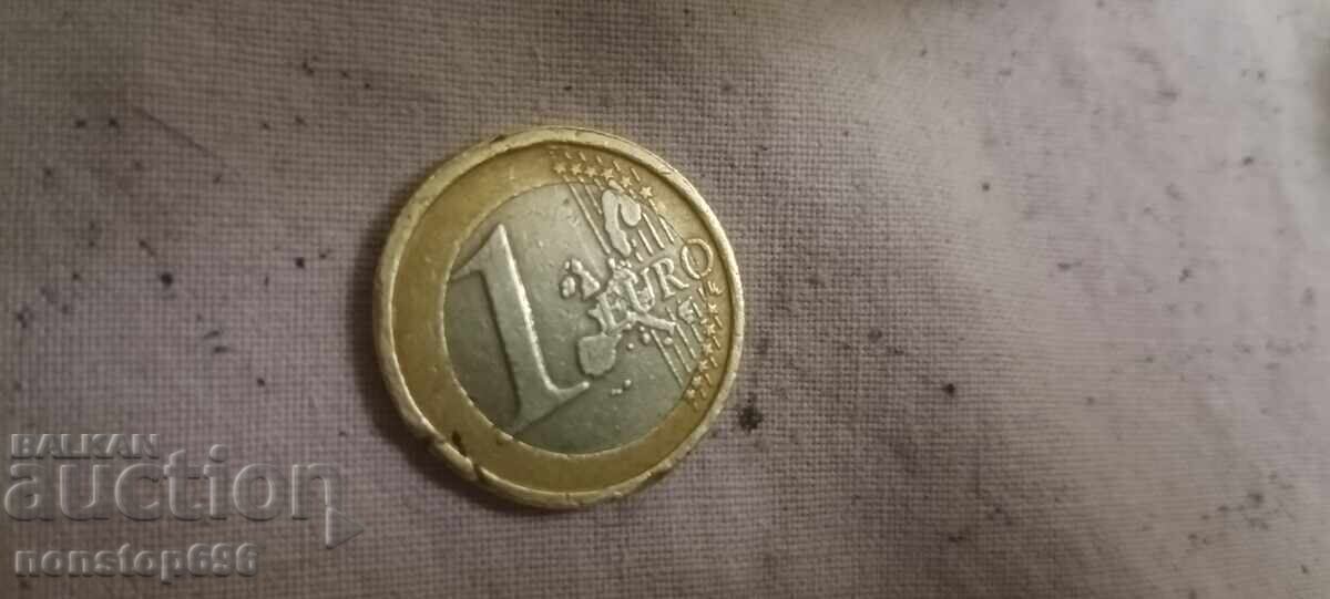 1 Euro Coin 2002 Germany-F with errors