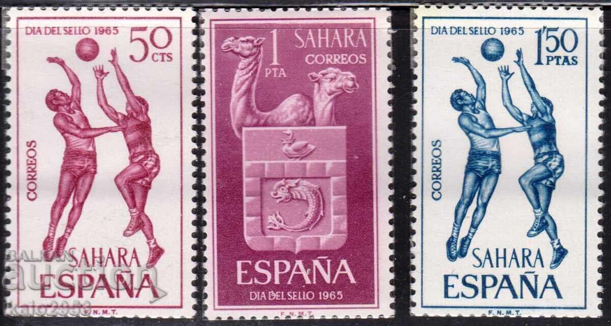 Ισπανική Σαχάρα-1965-, "Ημέρα Γραμματοσήμου", σειρά-Βόλεϊ, MNH