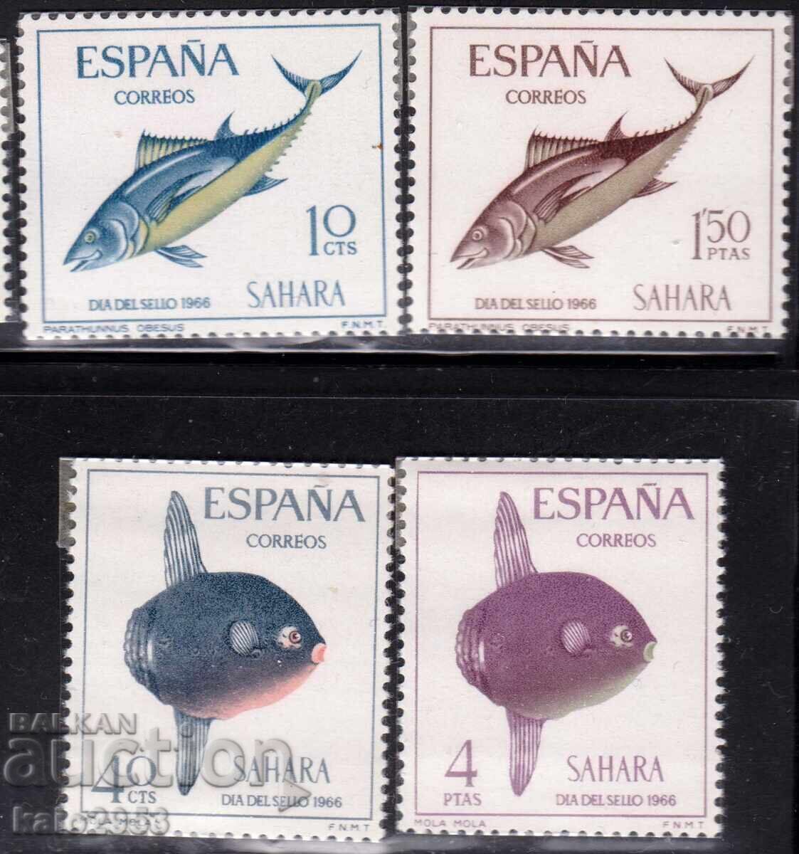 Spanish Sahara - 1966, "Postage Stamp Day", Fish Series, MNH