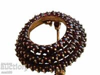 Antique brooch - Bohemian garnets - 0.900 silver, gilded