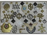 Lot de cocarde, monogramme, stele, romburi — 43 de bucăți