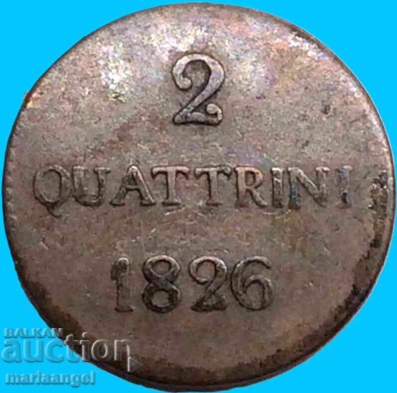 Доставка на 2 кватрини 1826 Херцогство Лука Италия Карло Л. Ди Борбон