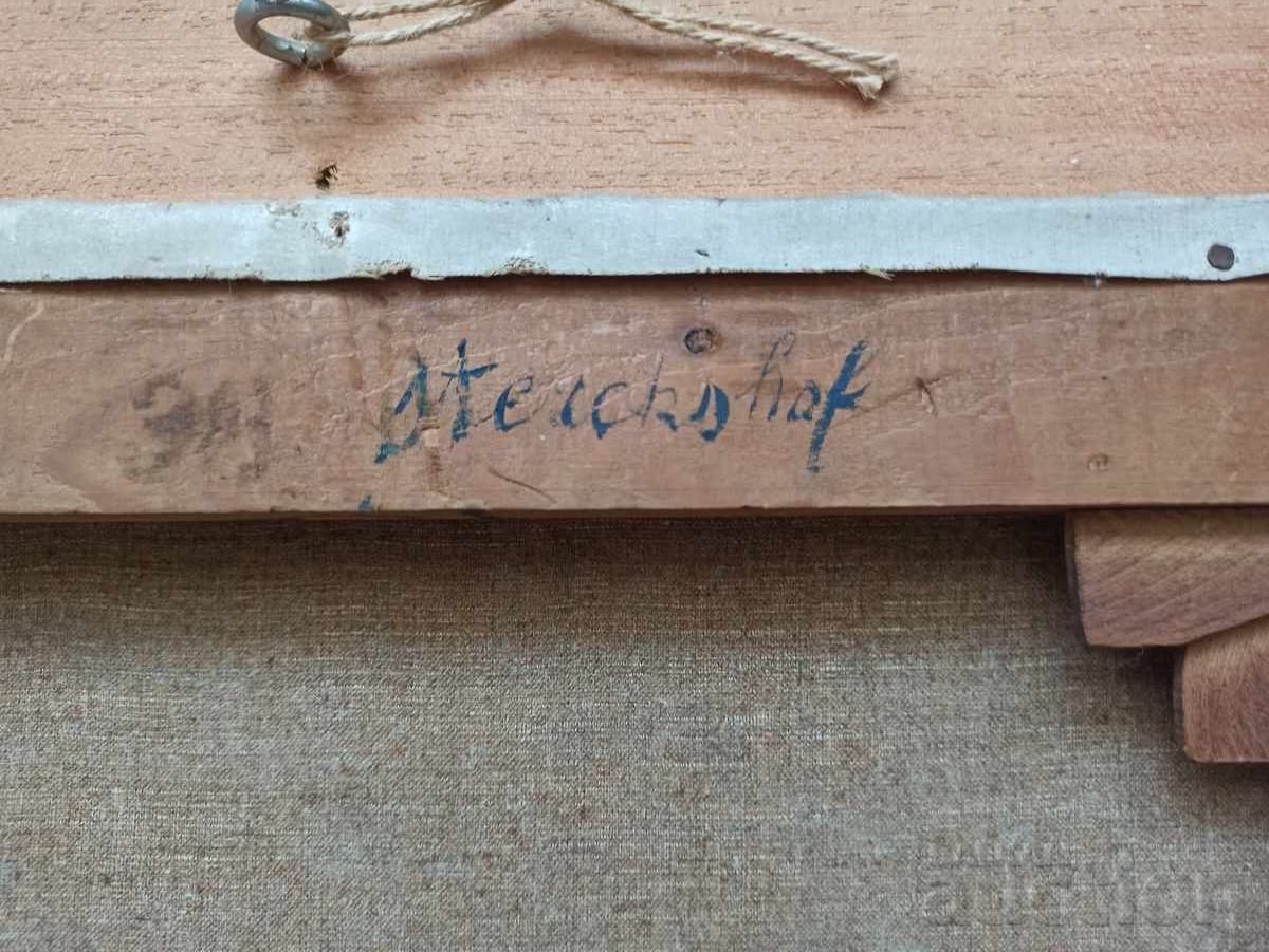 Μια όμορφη παλιά πρωτότυπη ελαιογραφία σε μπαρόκ κορνίζα - 5