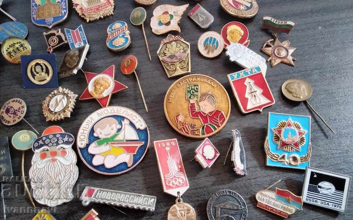 Δημοπρασία Σήματα 2 παρτίδες σύνολο 70 τεμάχια σμάλτο βίδα και καρφίτσα