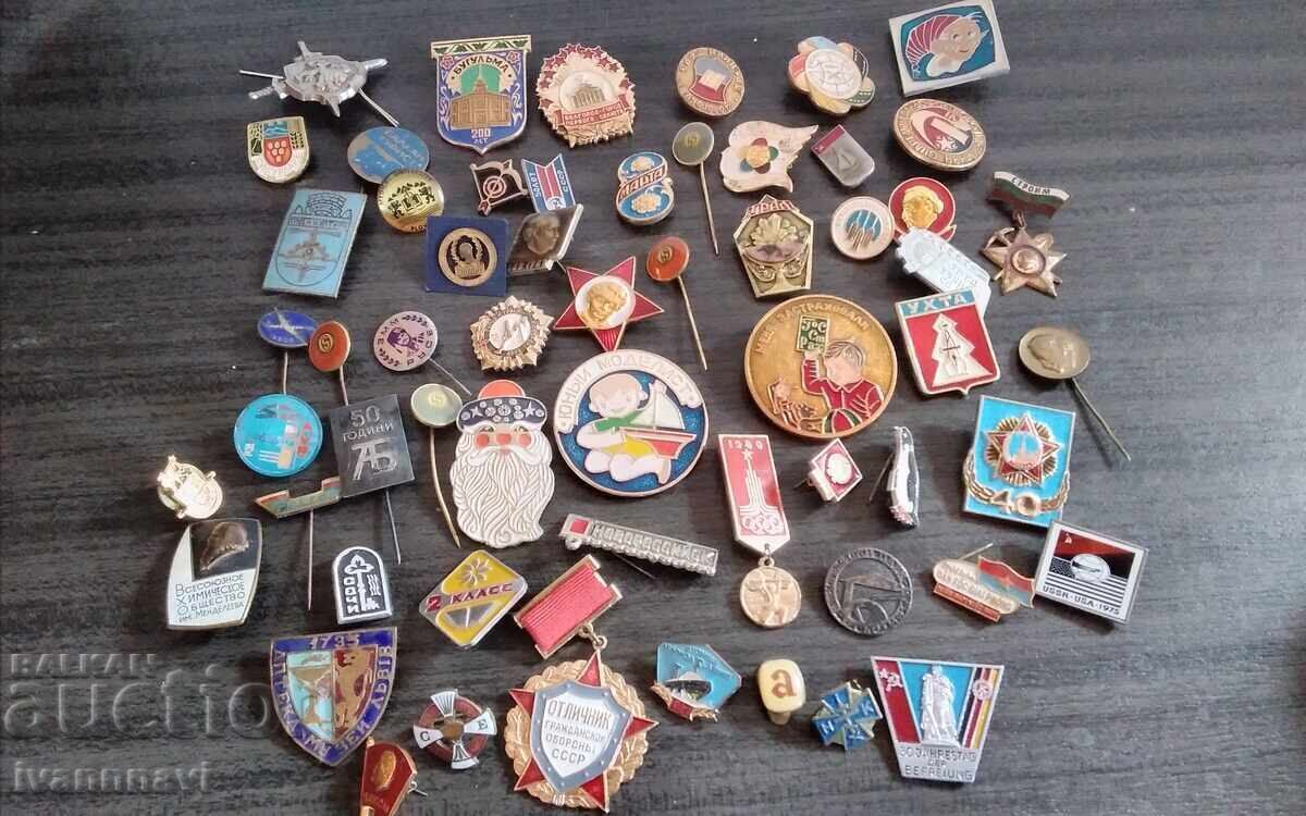 Σήματα 2 παρτίδες σύνολο 70 τεμάχια σμάλτο βίδα και καρφίτσα