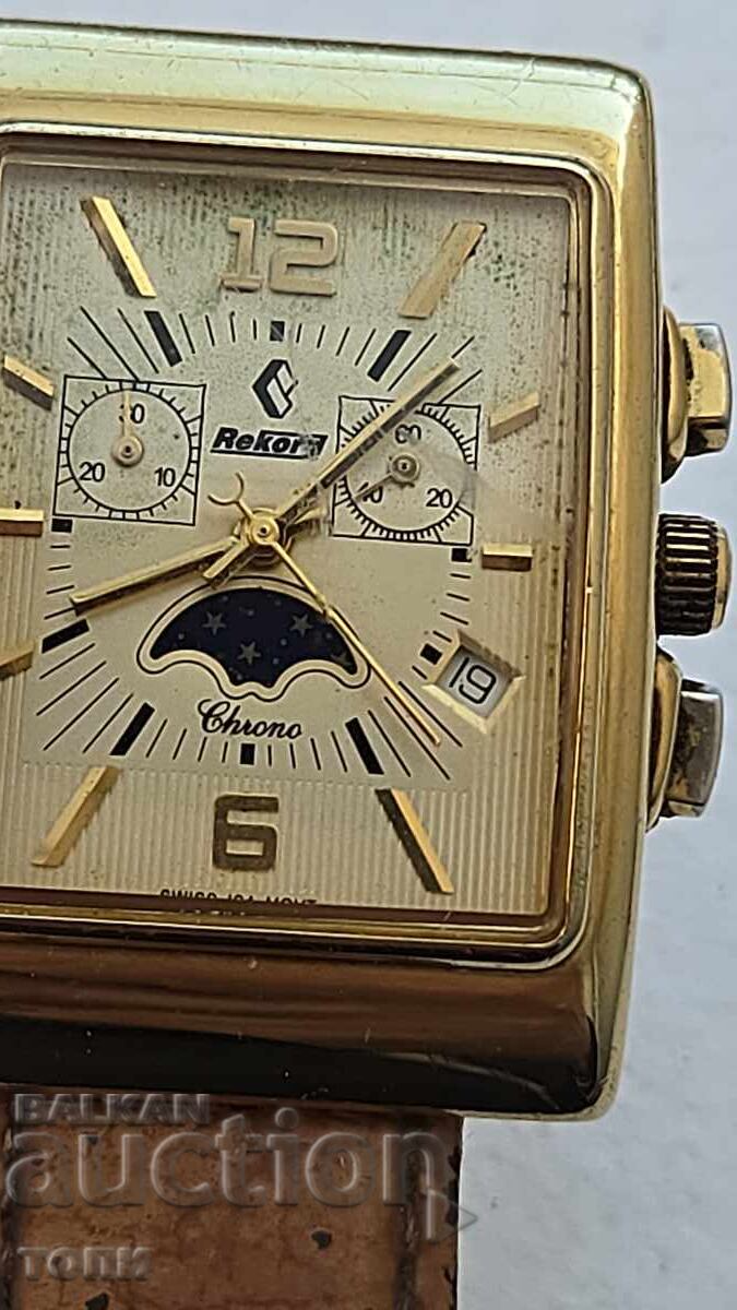 Licitație REKORD CHRONOGRAPH QUARTZ SWISS MADE RAR NU ȘTIU DACĂ FUNCȚIONEAZĂ