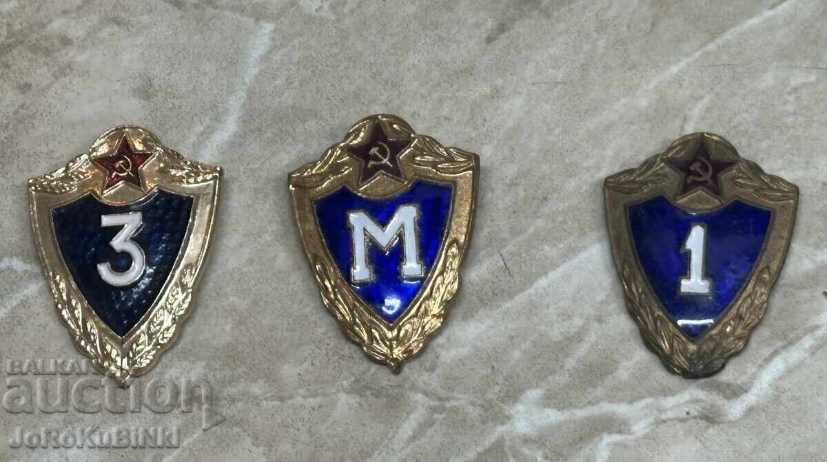 LOT MILITARY BADGES—3 pieces