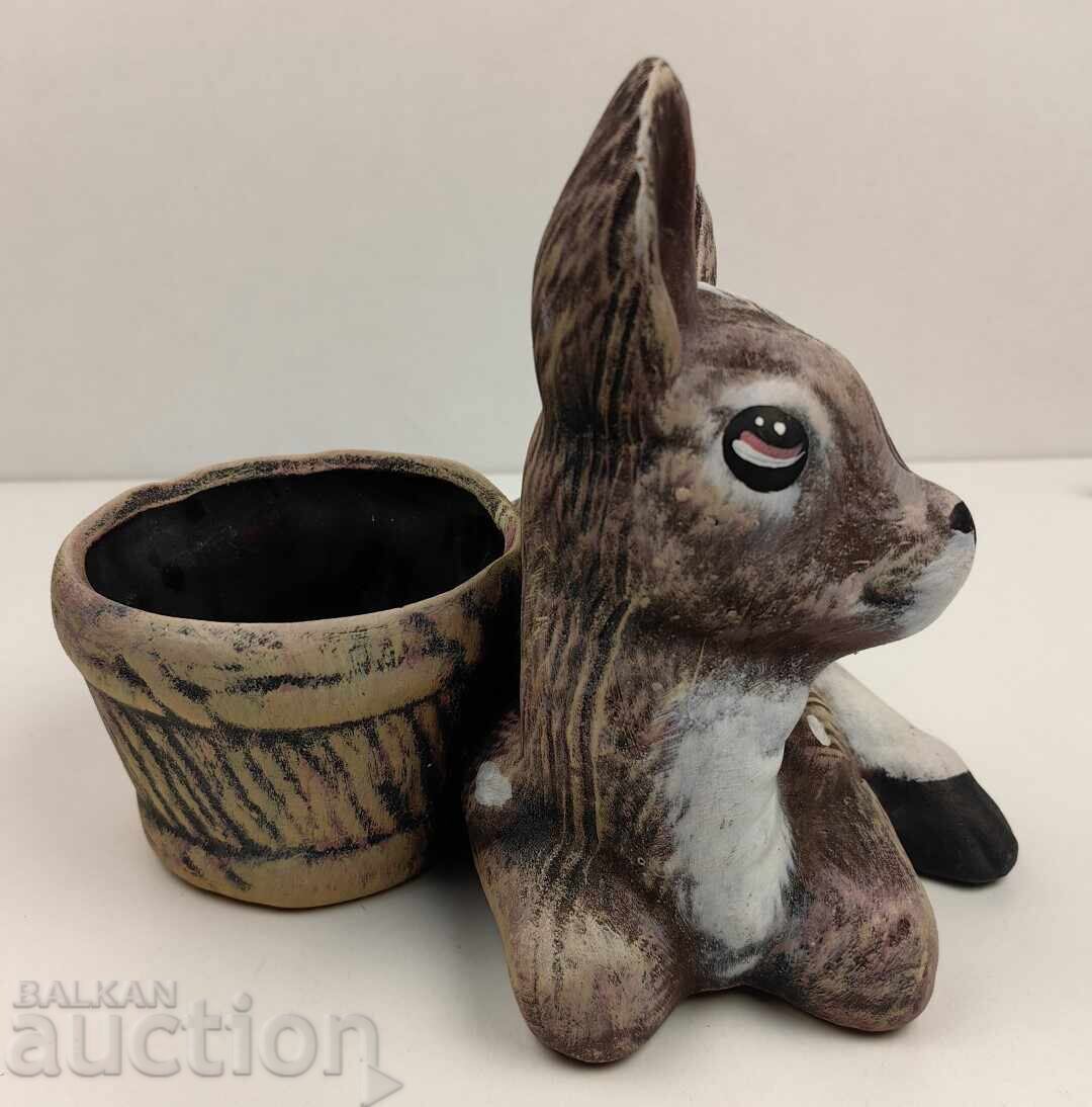 Доставка на КЕРАМИЧНА ФИГУРА ЗА САКСИЯ СЪРНА СЪРНИЧКА ЗДРАВА