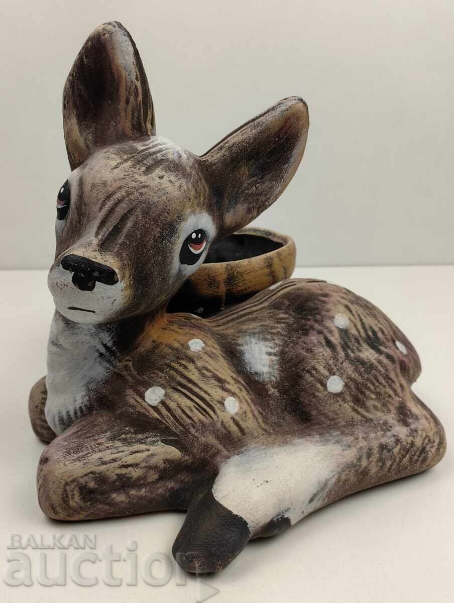 КЕРАМИЧНА ФИГУРА ЗА САКСИЯ СЪРНА СЪРНИЧКА ЗДРАВА