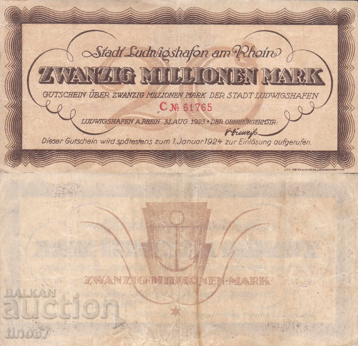 tino37 - GERMANY - 20,000,000 MARKS - 1924 - VF