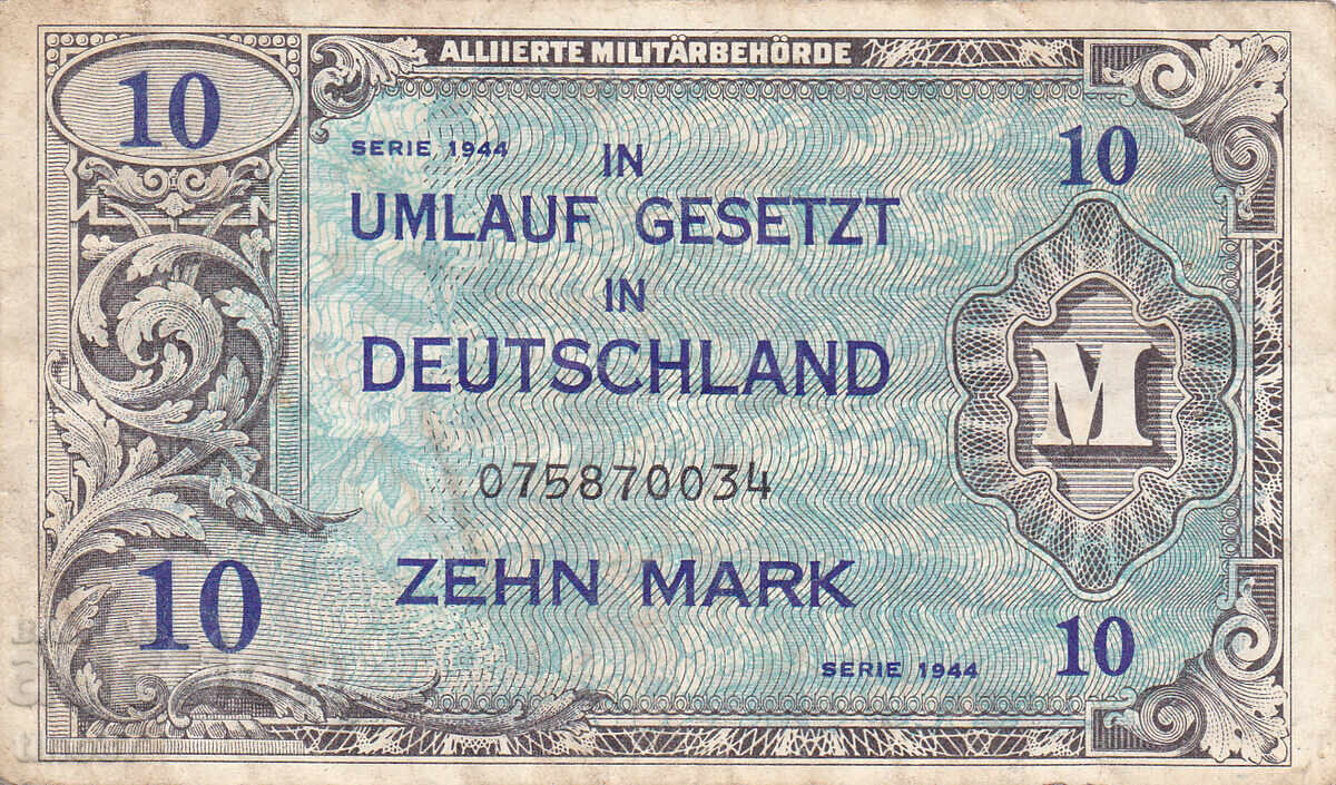 tino37 - GERMANY - 10 MARKS /WAR CERTIFICATE/ - 1944 - F+ with price € 4.30 | 8.41 BGN