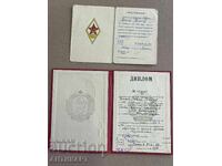 rare award documents OVA G.S.Rakovski for rhombus 1955