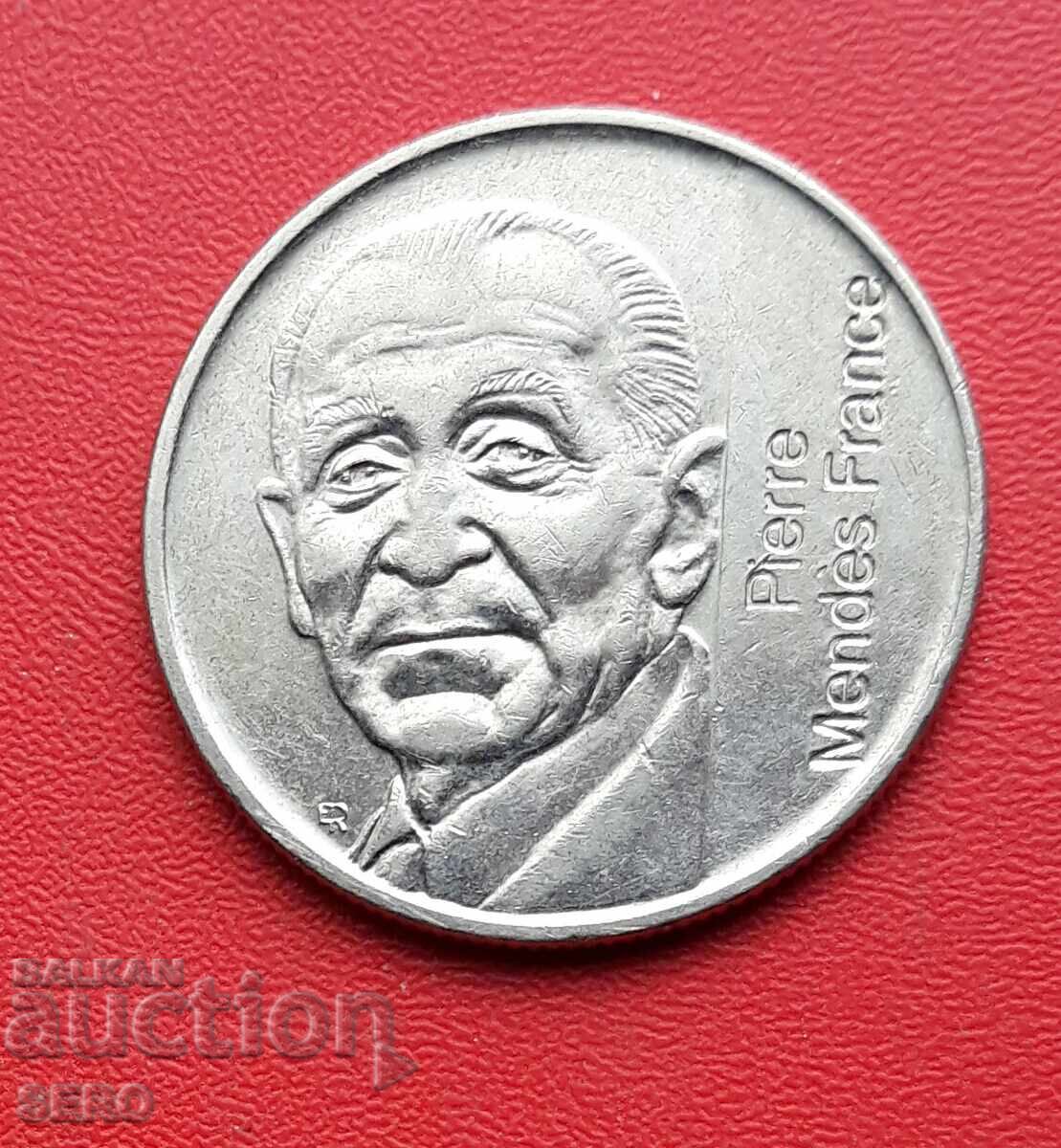 Γαλλία-5 φράγκα 1992-Επετειακό-Πιερ Μεντές-Πρωθυπουργός με τιμή € 0.61 | 1.19 BGN