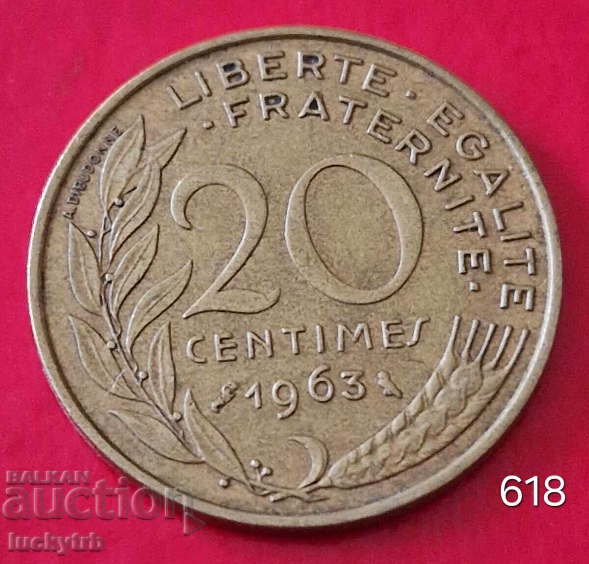 20 centimes 1963 - Γαλλία